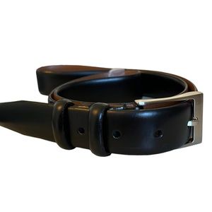 Black Italian leather belt